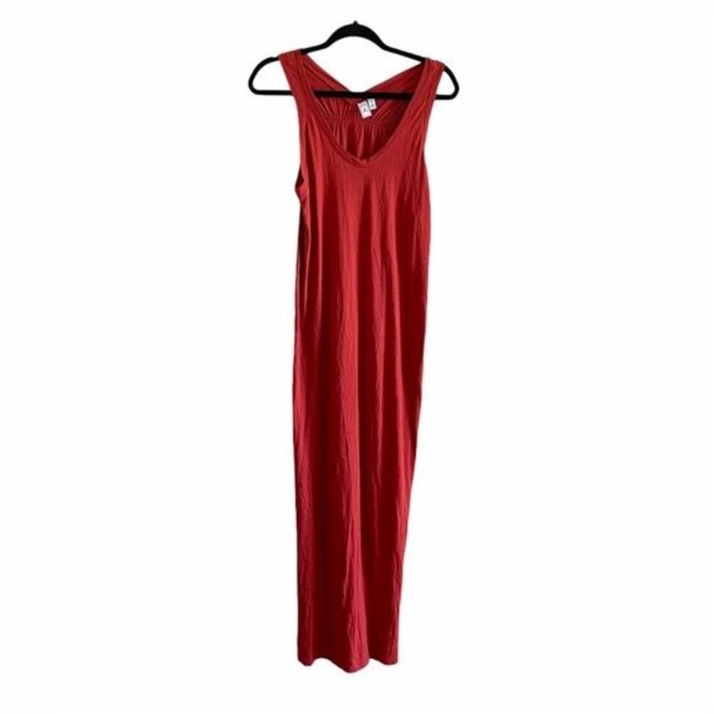 NWT Susina V Neck Red Ochre Sleeveless Summer Dress